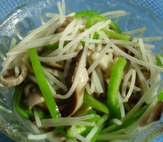 香菇青椒炒银芽